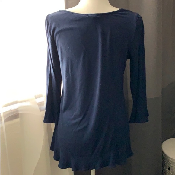 🦋 Navy Blue Stretch Knit Tunic - Picture 4 of 8